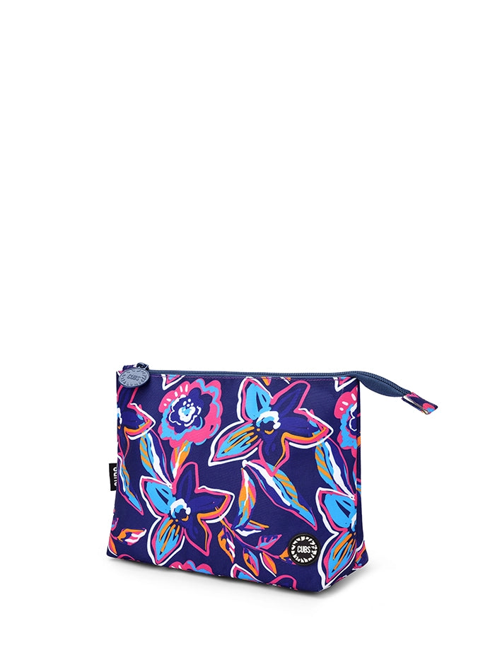 Cubs Navy Flowers Medium Pouch