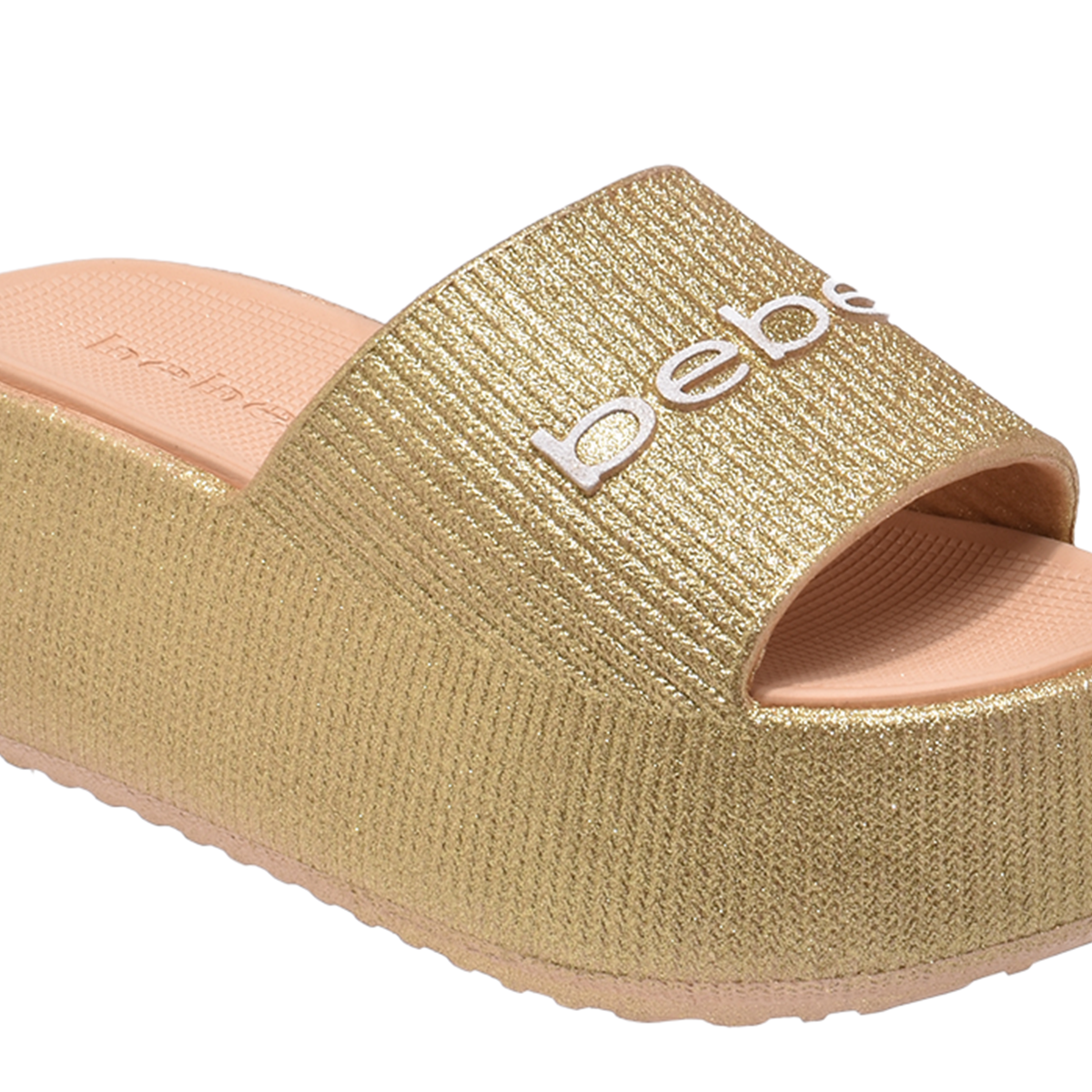 bebe Ploffy Women Slide-23215-ShinyGold Glitter