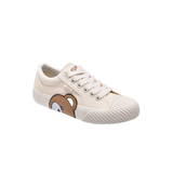 TTWN BEAR Low-Top Off-White Canvas Side Bear Head Biscuit Shoes
