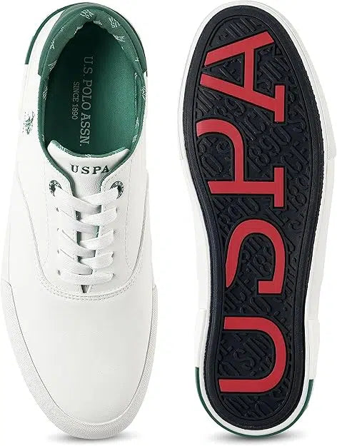 U.S. Men Central Lacing Solid Rojas Sneaker white