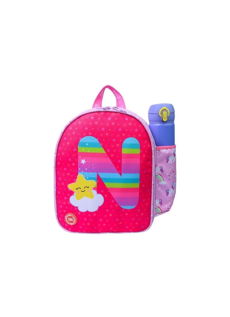 Cubs Pink Unicorn Letter N Nursery Lunch Backpack