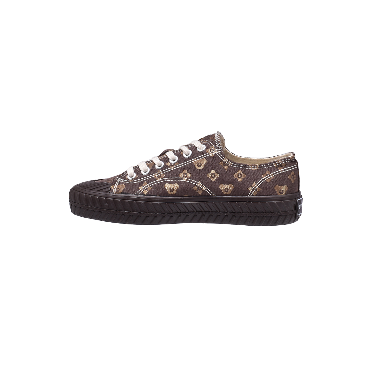 TTWN Bear Low-Top Brown Star Pattern Canvas Bear Shoes