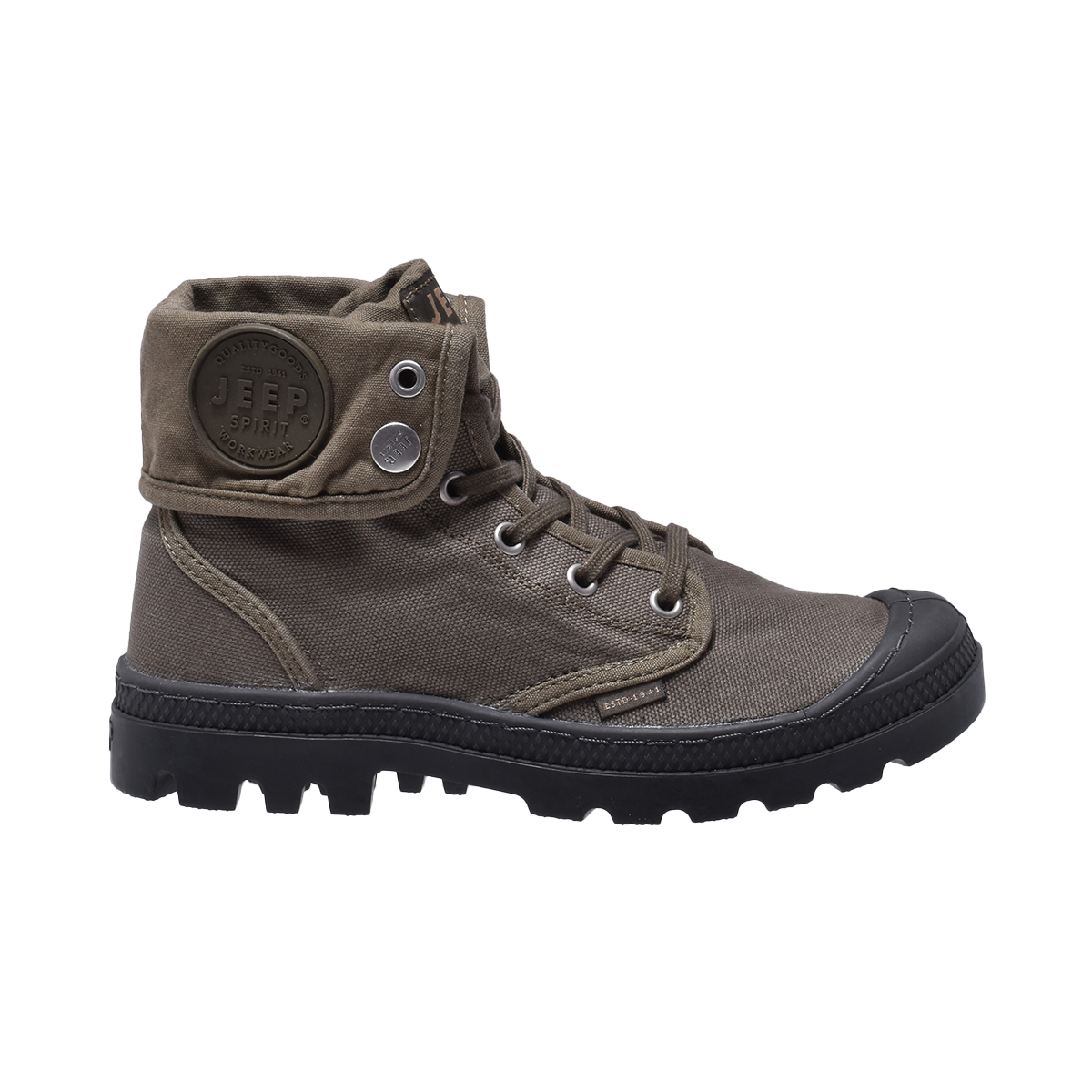 Jeep Spirit High Top Baggy Canvas Sneaker-5938114227-Brown