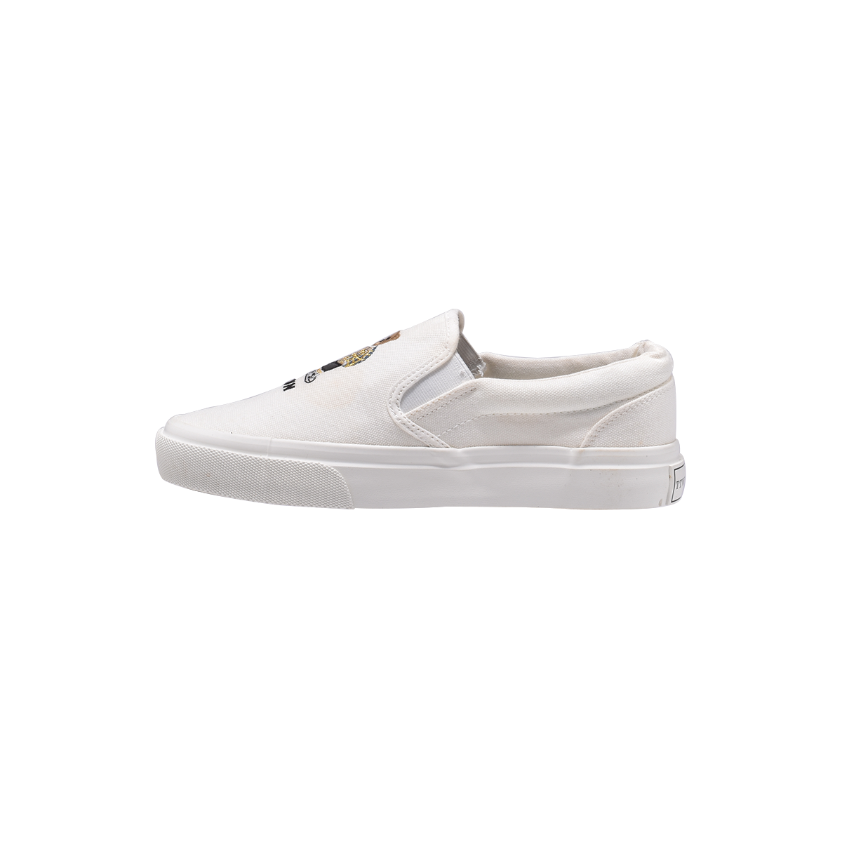 TTWN Bear Slip-On White Canvas Top Bear Head Shoes