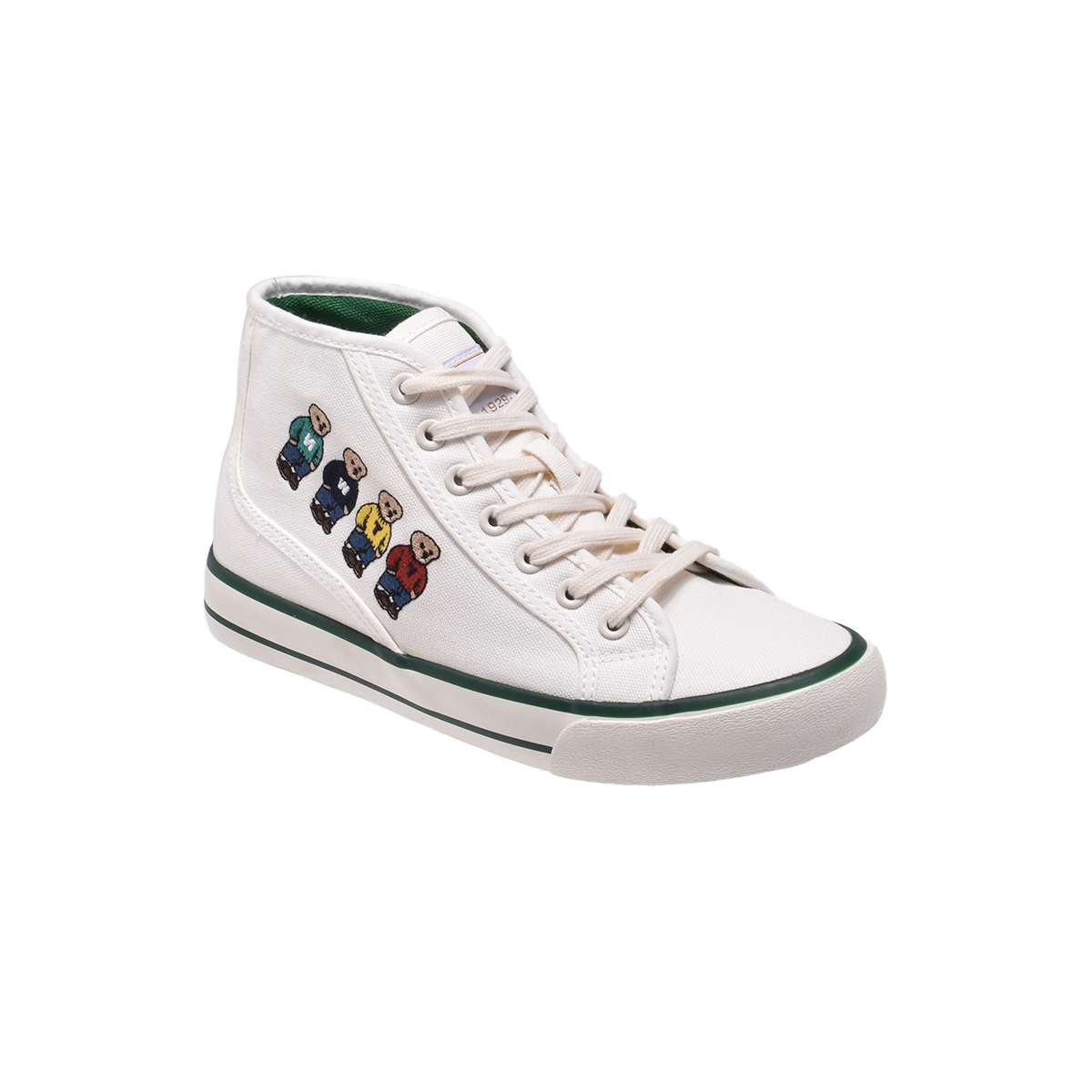 TTWN BEAR High-Top White Canvas Side Four Bears Platform Shoes