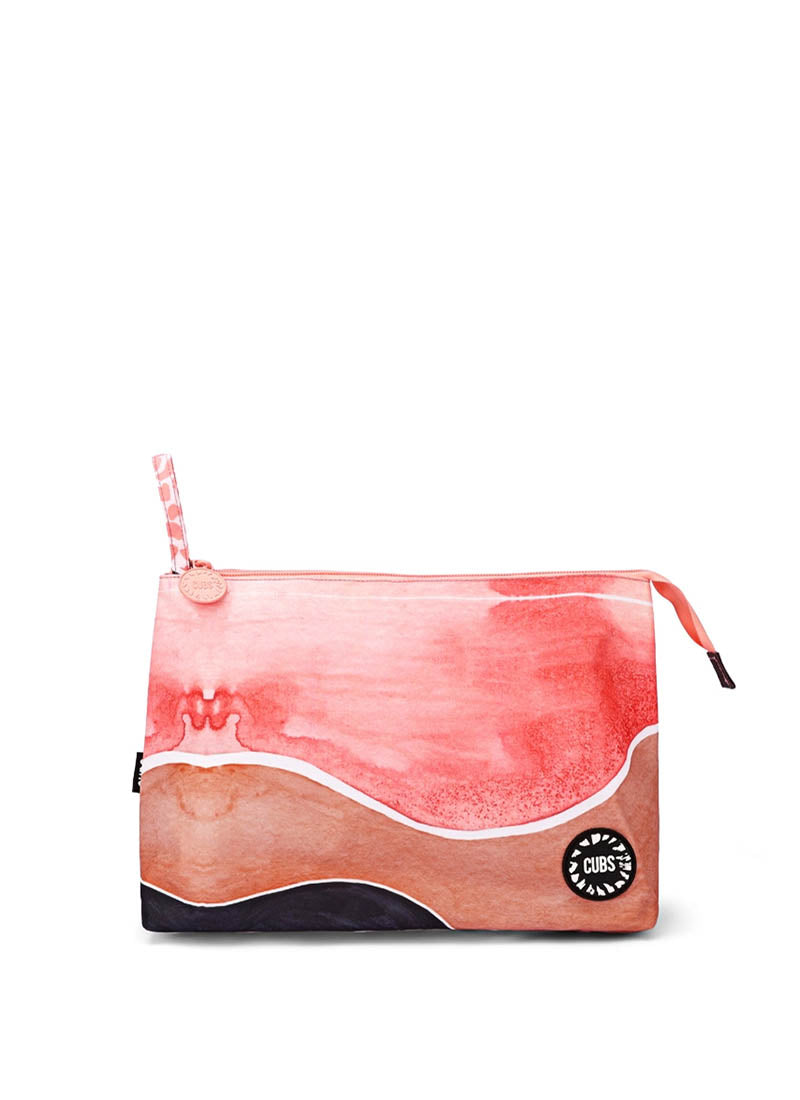 Cubs Brown Waves Large Pouch