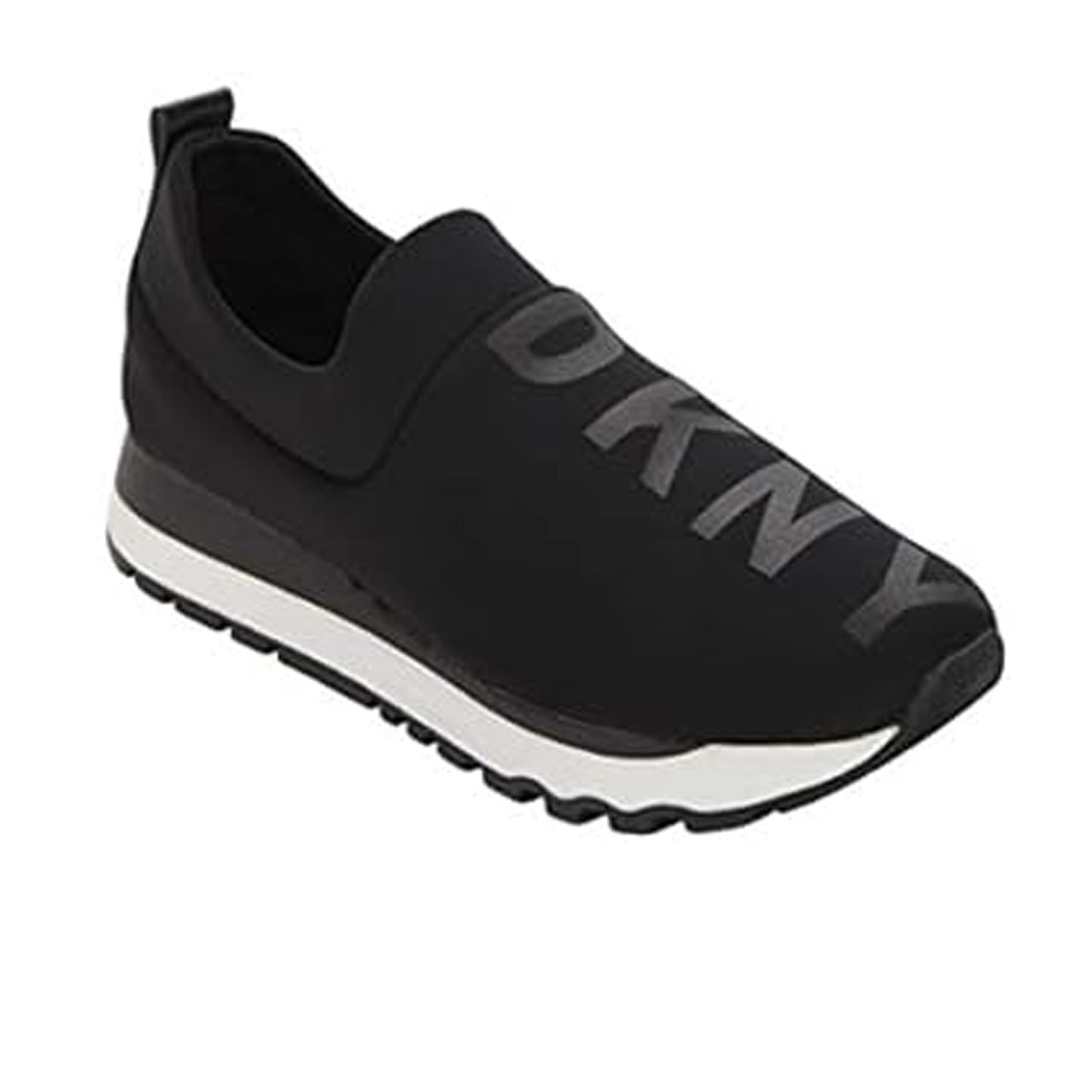 DKNY Women?? Tokyo Slip On Comfort Sneaker with Glitter Logo Detail BLACK