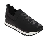 DKNY Women?? Tokyo Slip On Comfort Sneaker with Glitter Logo Detail BLACK