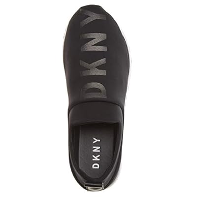 DKNY Women?? Tokyo Slip On Comfort Sneaker with Glitter Logo Detail BLACK