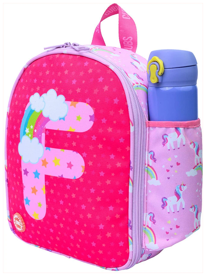 Cubs Pink Unicorn Letter F Nursery Lunch Backpack