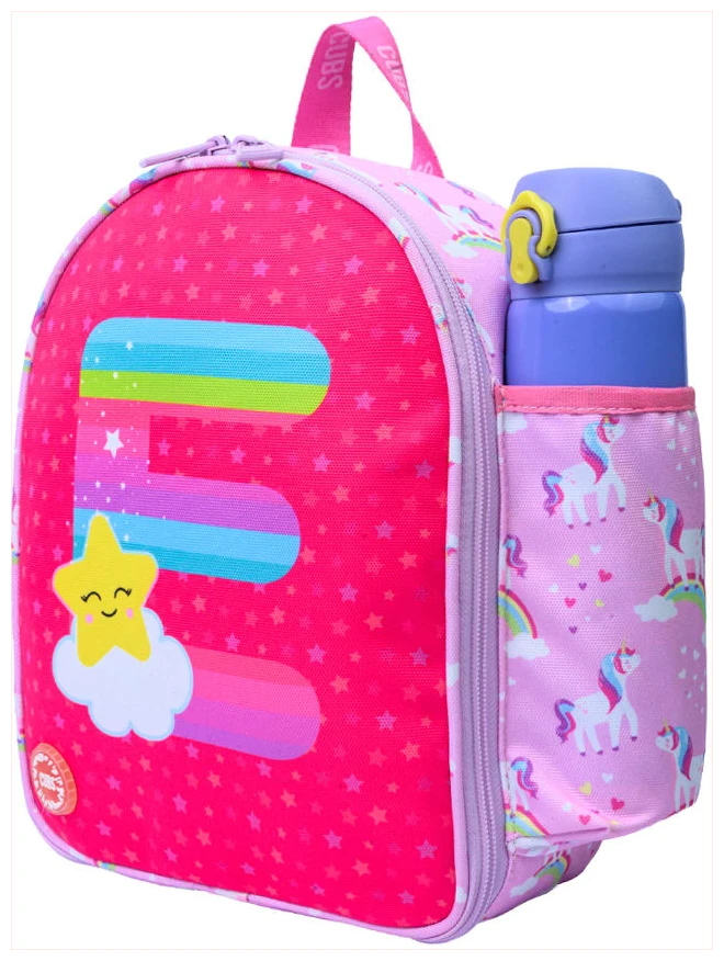 Cubs Pink Unicorn Letter E Nursery Lunch Backpack