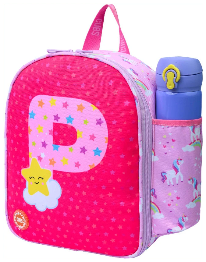 Cubs Pink Unicorn Letter P Nursery Lunch Backpack