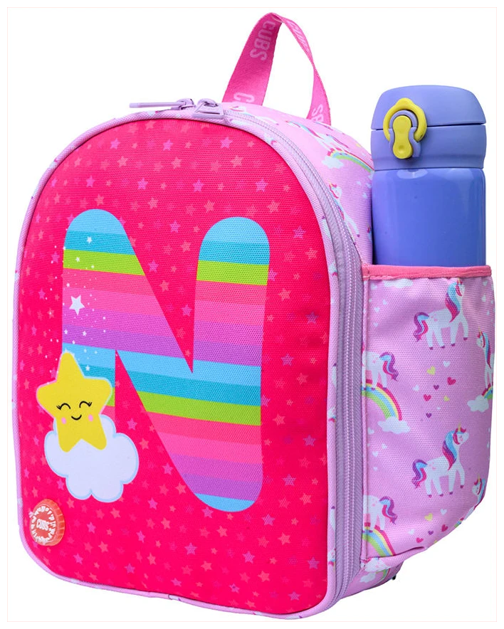Cubs Pink Unicorn Letter N Nursery Lunch Backpack
