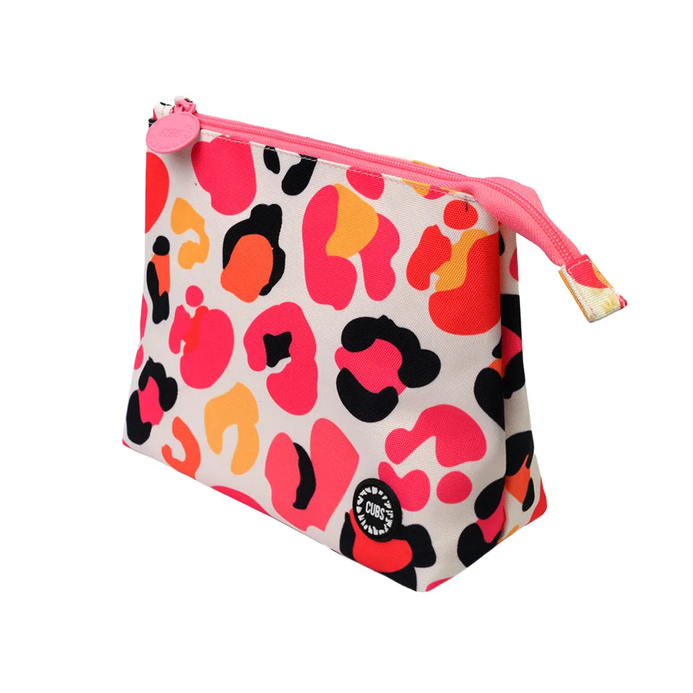 Cubs Pink Leopard Medium Pouch