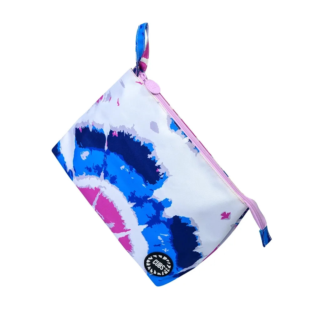 Cubs Blue Tie Dye Large Pouch