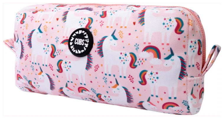 Cubs Peach Unicorns & Rainbows Pencil case