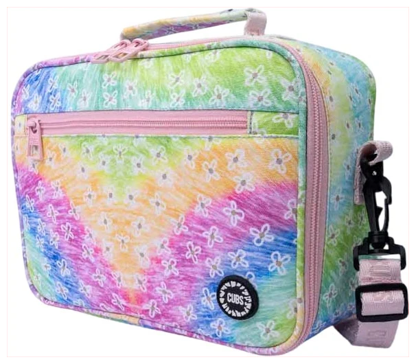 Cubs Pastel Tie Dye Flowers Lunch bag