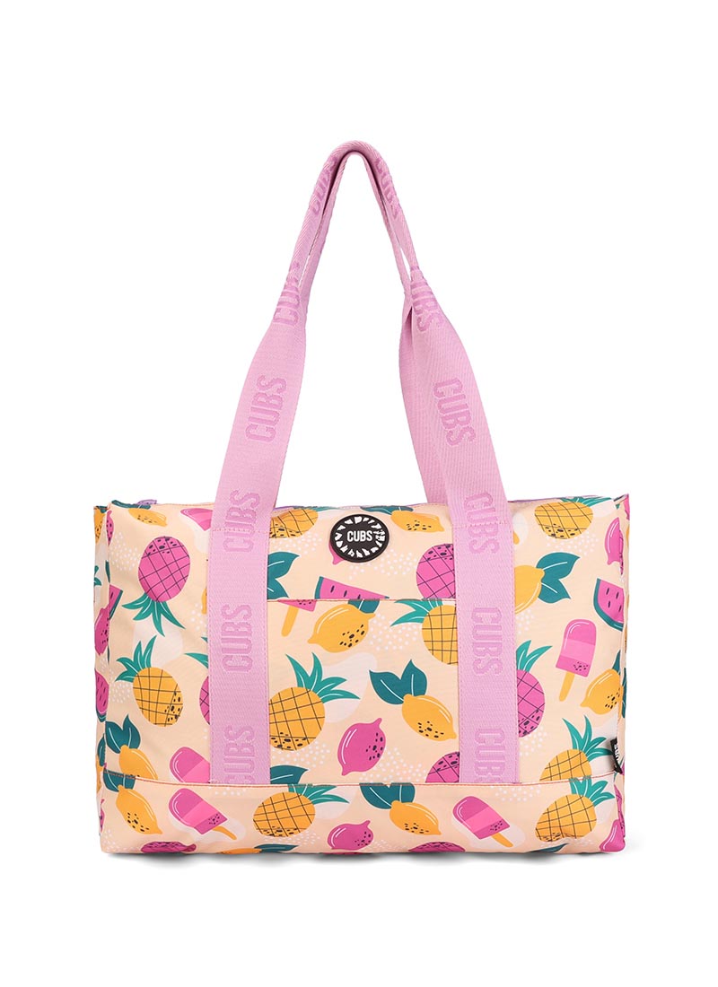 Cubs Fruits and Flamingos Double Face Tote Bag