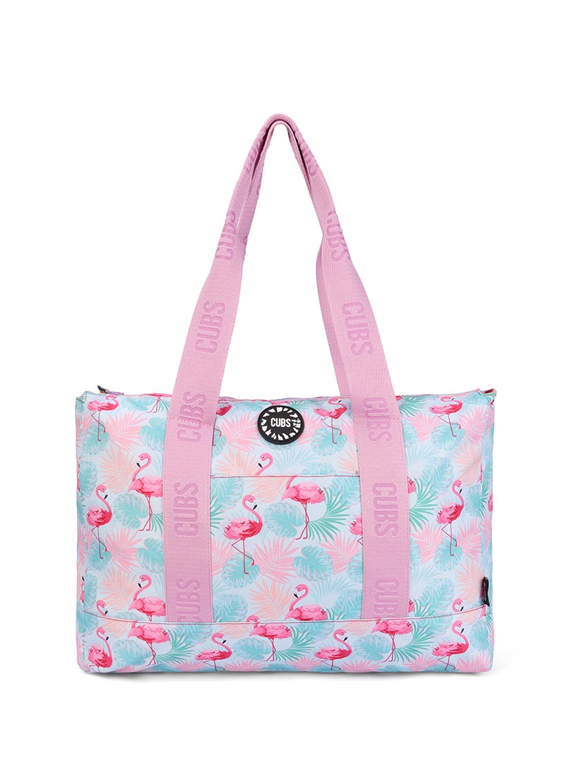 Cubs Fruits and Flamingos Double Face Tote Bag