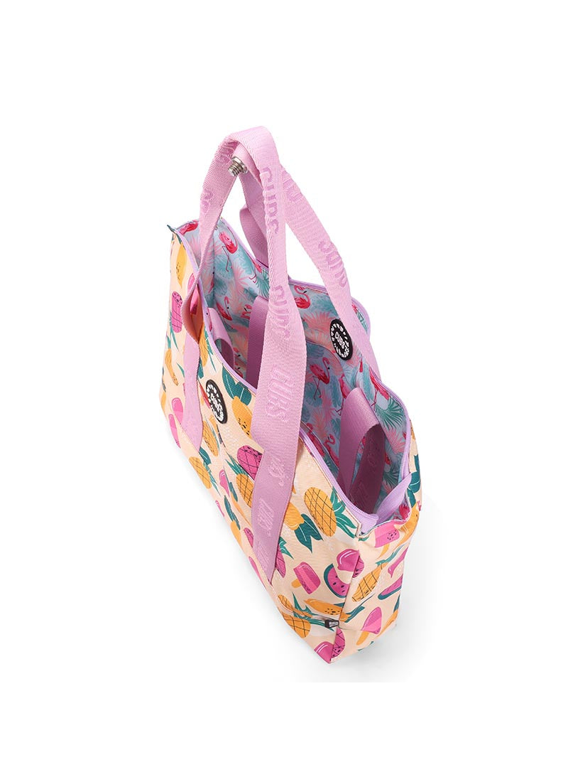 Cubs Fruits and Flamingos Double Face Tote Bag