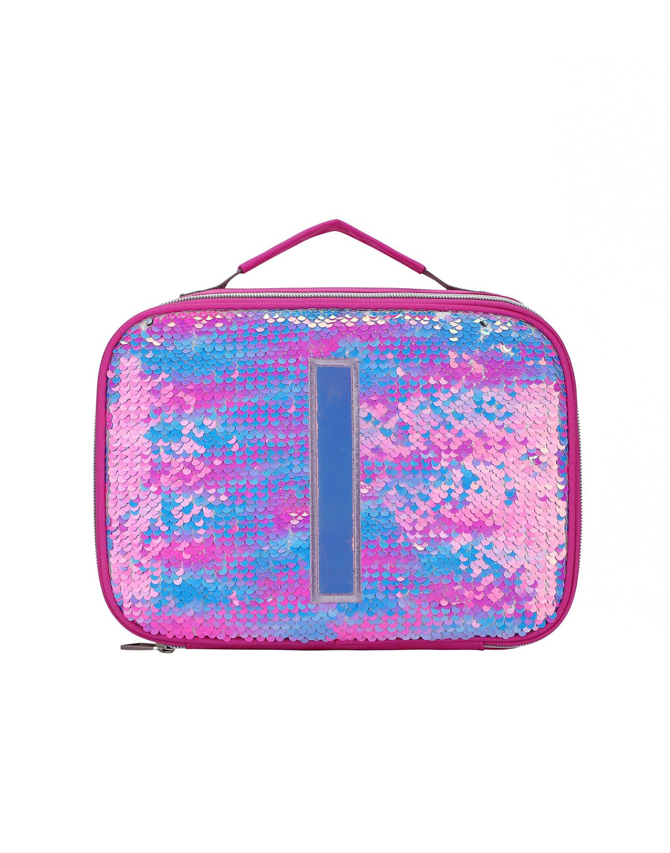 Cubs Multicolor sequin lunch bag with letter I