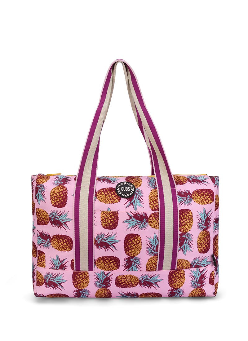 Cubs Lilac Pigon Forest and Pineapples Double Face Tote Bag