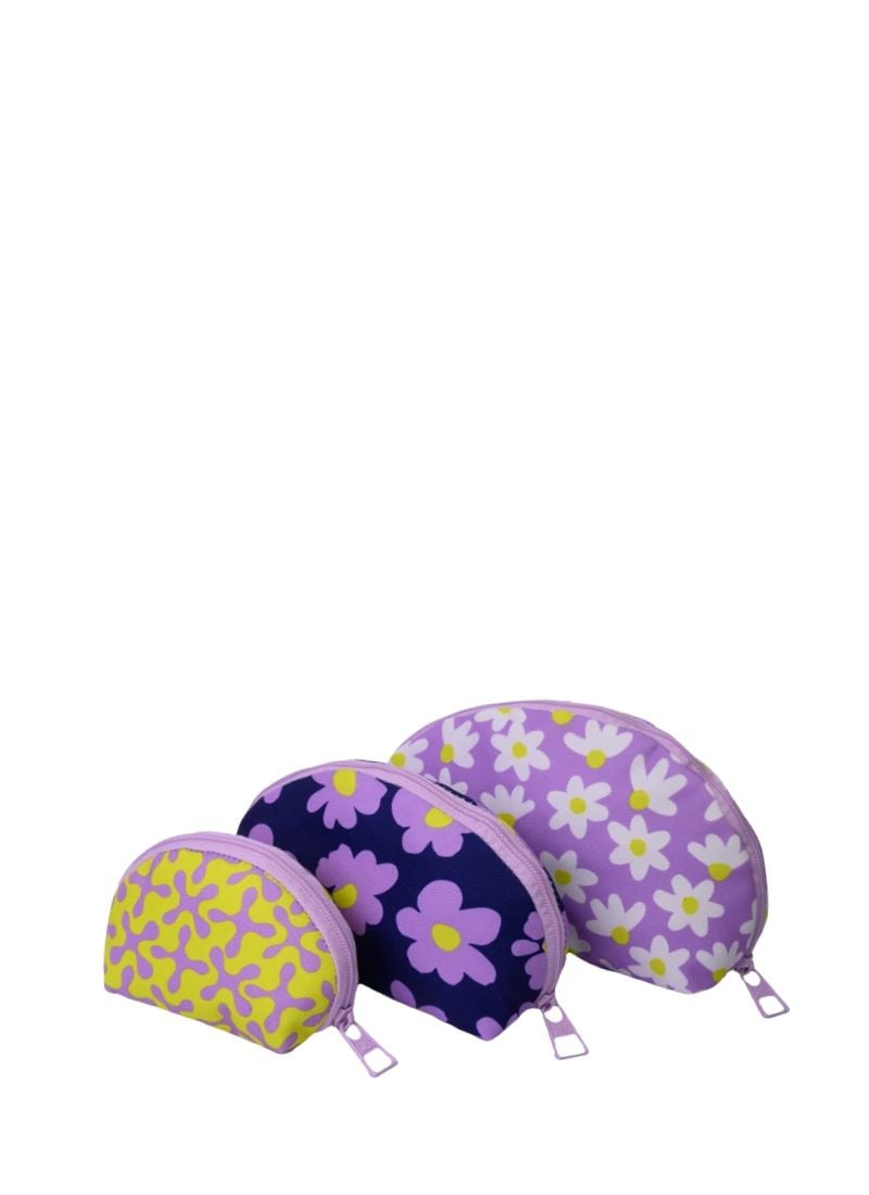 Cubs Lilac & Yellow Make-Up Round Bags