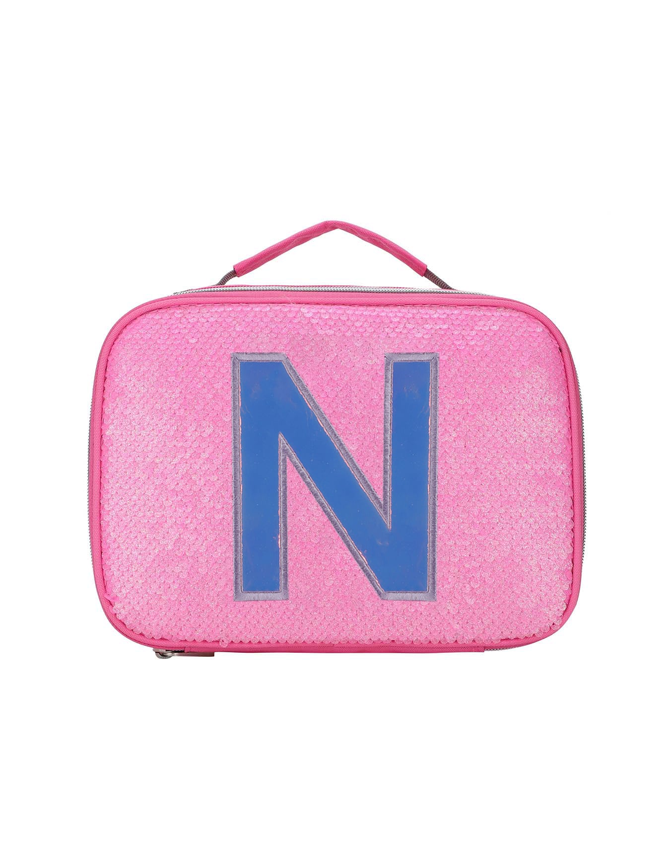 Cubs Pink Sequin lunch bag with Letter N