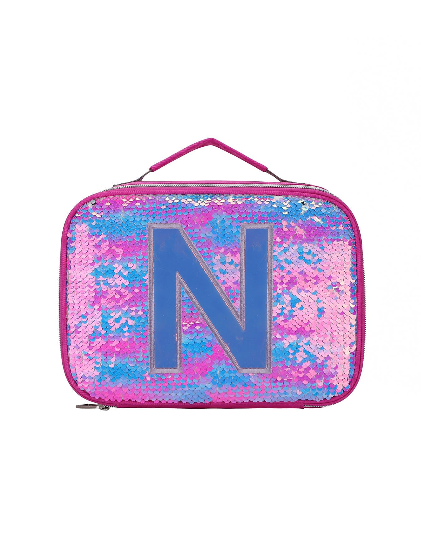 Cubs Multicolor sequin lunch bag with letter N