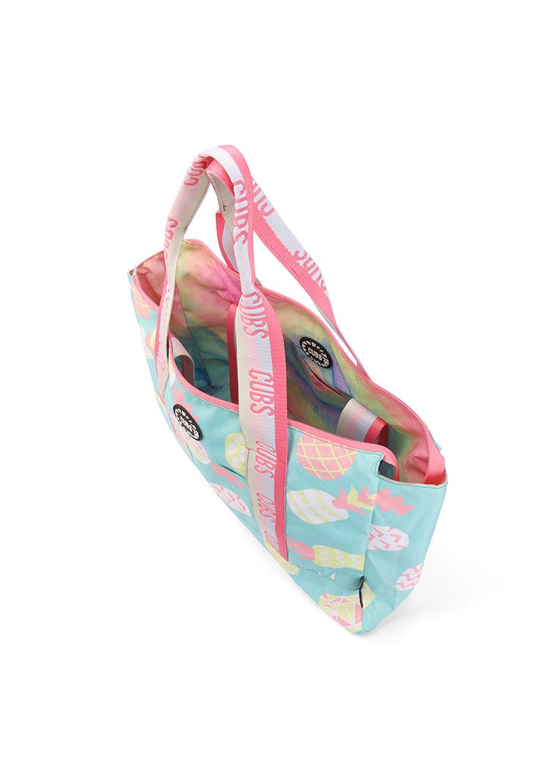 Cubs Pastel Pineapples & Pastel Tie Dye Double Face Tote Bag