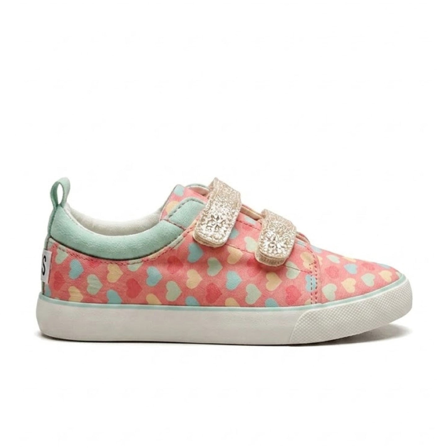 Cubs Pink Hearts Double Strap Sneaker Kids