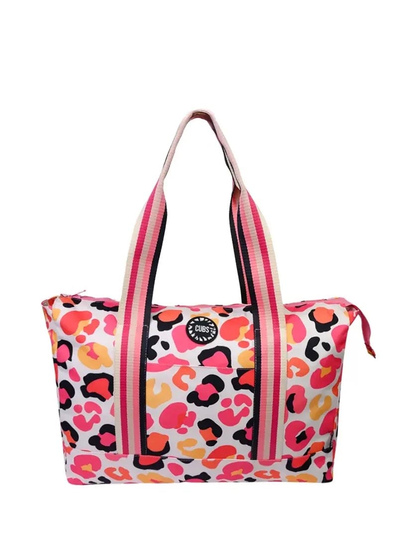 Cubs Pink Leopard & Popsticks Double Face Tote Bag