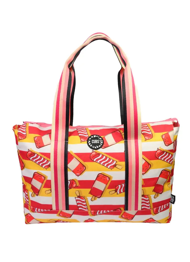 Cubs Pink Leopard & Popsticks Double Face Tote Bag