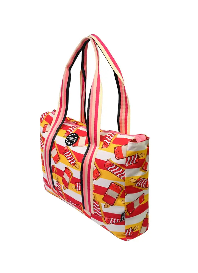 Cubs Pink Leopard & Popsticks Double Face Tote Bag