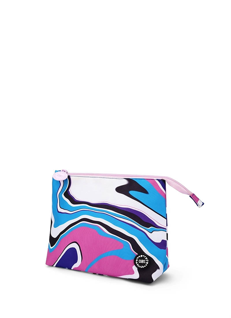 Cubs Pink And Turquoise Swirls Medium Pouch