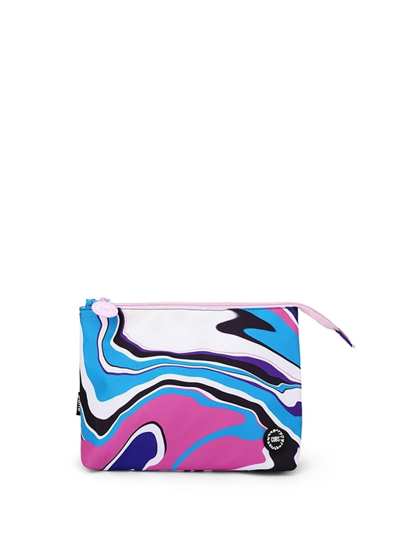 Cubs Pink And Turquoise Swirls Medium Pouch
