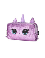 Cubs Cute Purple Unicorn sequin pencil case