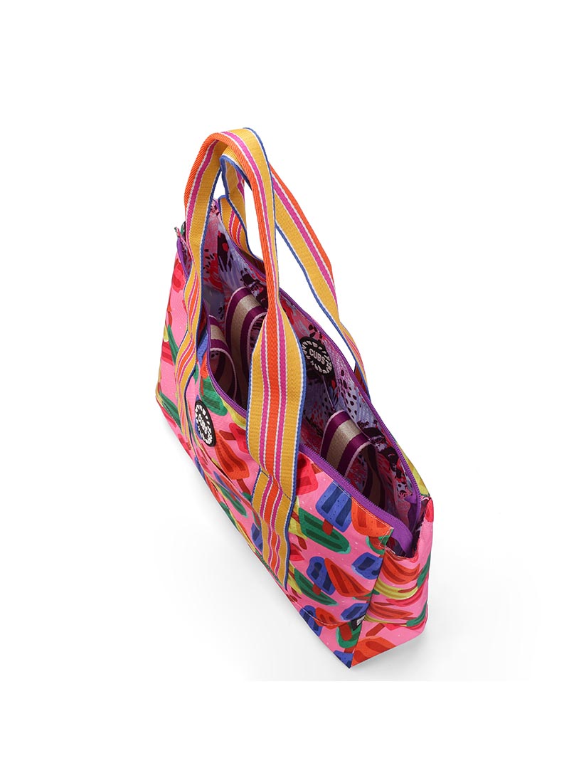 Cubs Purple Art and Ice-Cream Double Face Tote Bag