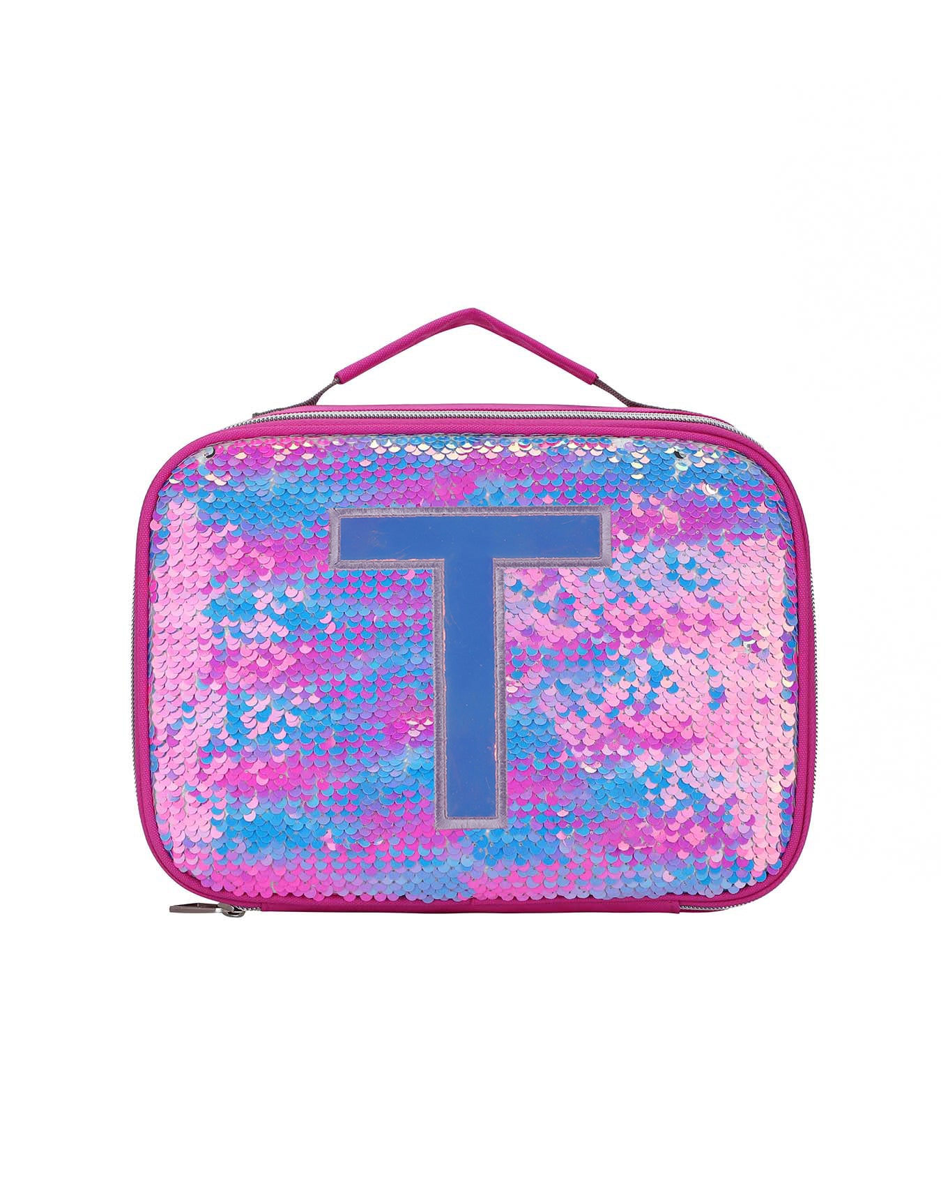 Cubs Multicolor sequin lunch bag with letter T