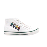 TTWN BEAR High-Top White Canvas Side Four Bears Platform Shoes