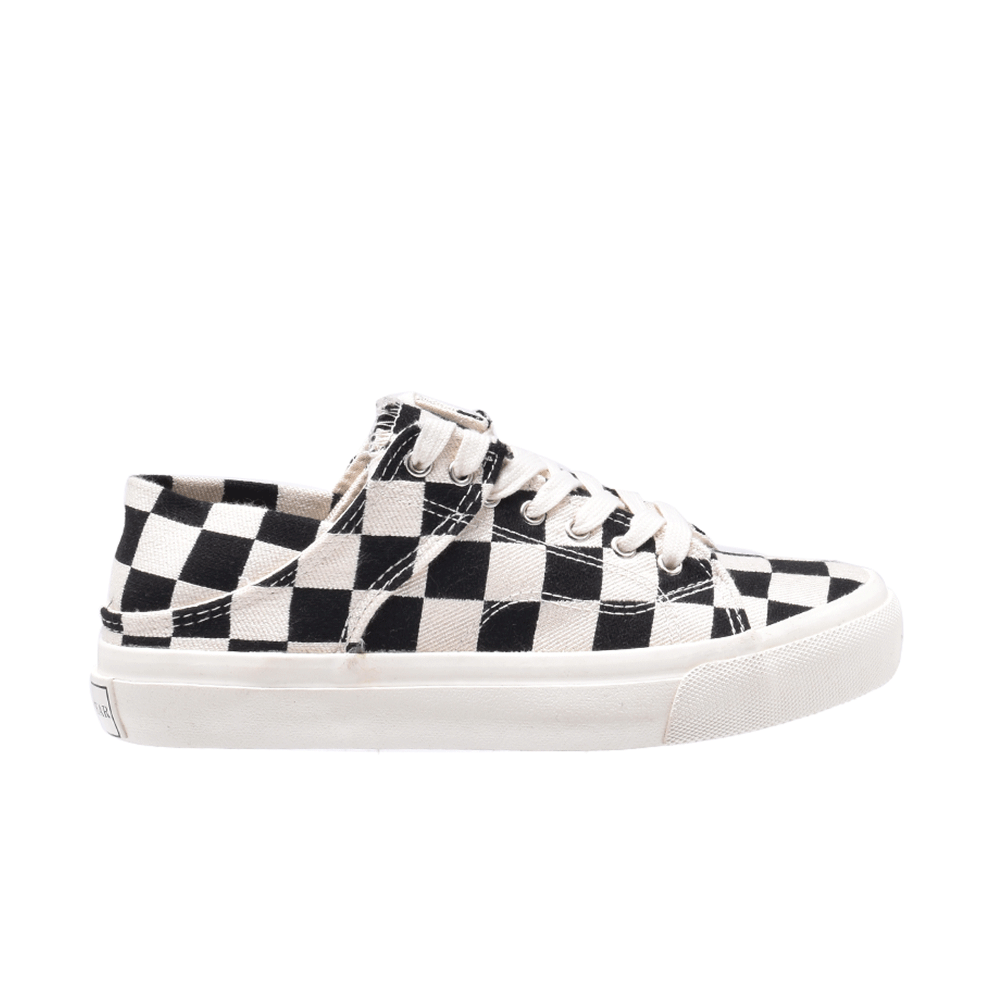 TTWN BEAR Low-Top Black/White Checkered Canvas Shoes