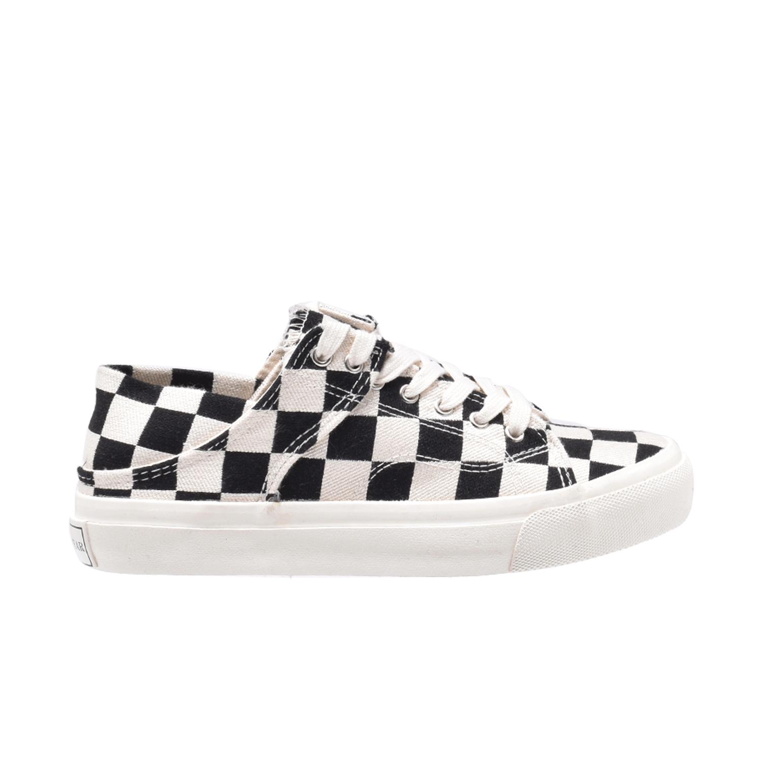 TTWN BEAR Low-Top Black/White Checkered Canvas Shoes