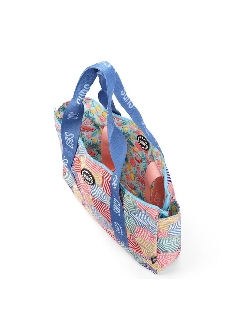 Cubs Tropical Fruits and Umbrellas Double Face Tote Bag