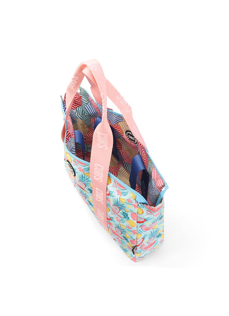 Cubs Tropical Fruits and Umbrellas Double Face Tote Bag
