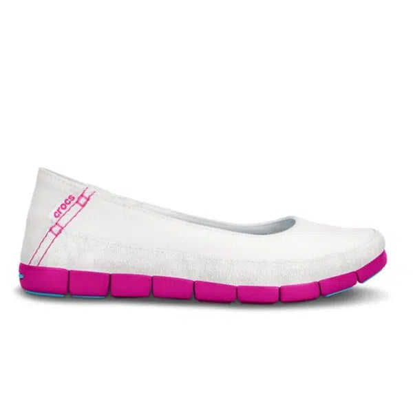 Crocs Stretch Sole Flat White Candy Pink