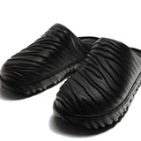 Zara Textured Chunky Clogs Black