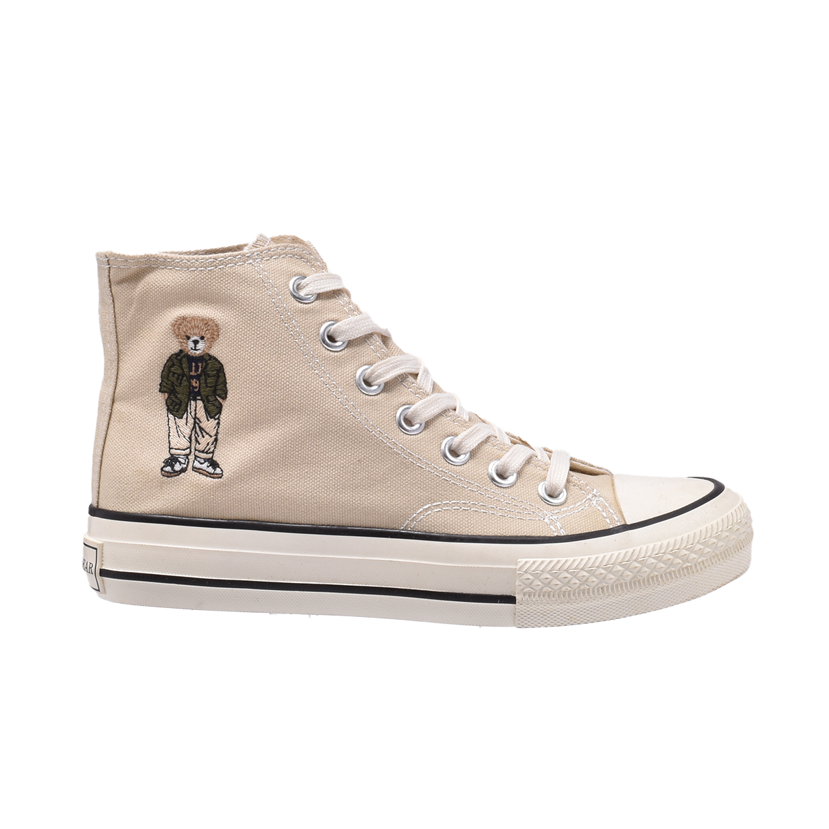 TTWN Bear High-Top Khaki Bear Canvas Shoes
