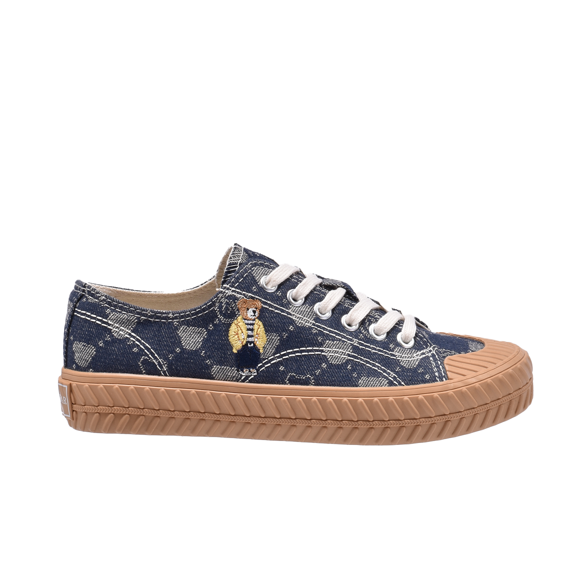TTWN Bear Low-Top Black Brown Bear Pattern Canvas Shoes