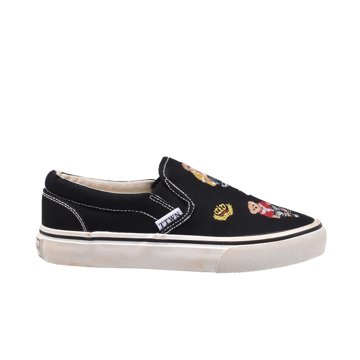 TTWN Bear Slip-On Black Bears & TTWN Letters Canvas Shoes