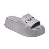 bebe Ploffy Women Slide-23215-ShinySolver Glitter